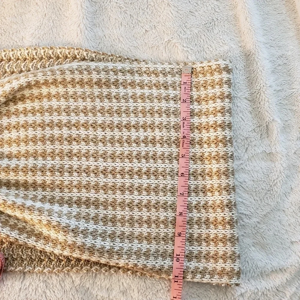 Coldwater Creek Gold & White Knit Scarf